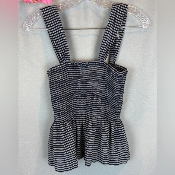 Madewell Texture & Thread Smocked Peplum Tank Top- Size Medium - Picture 6 of 10